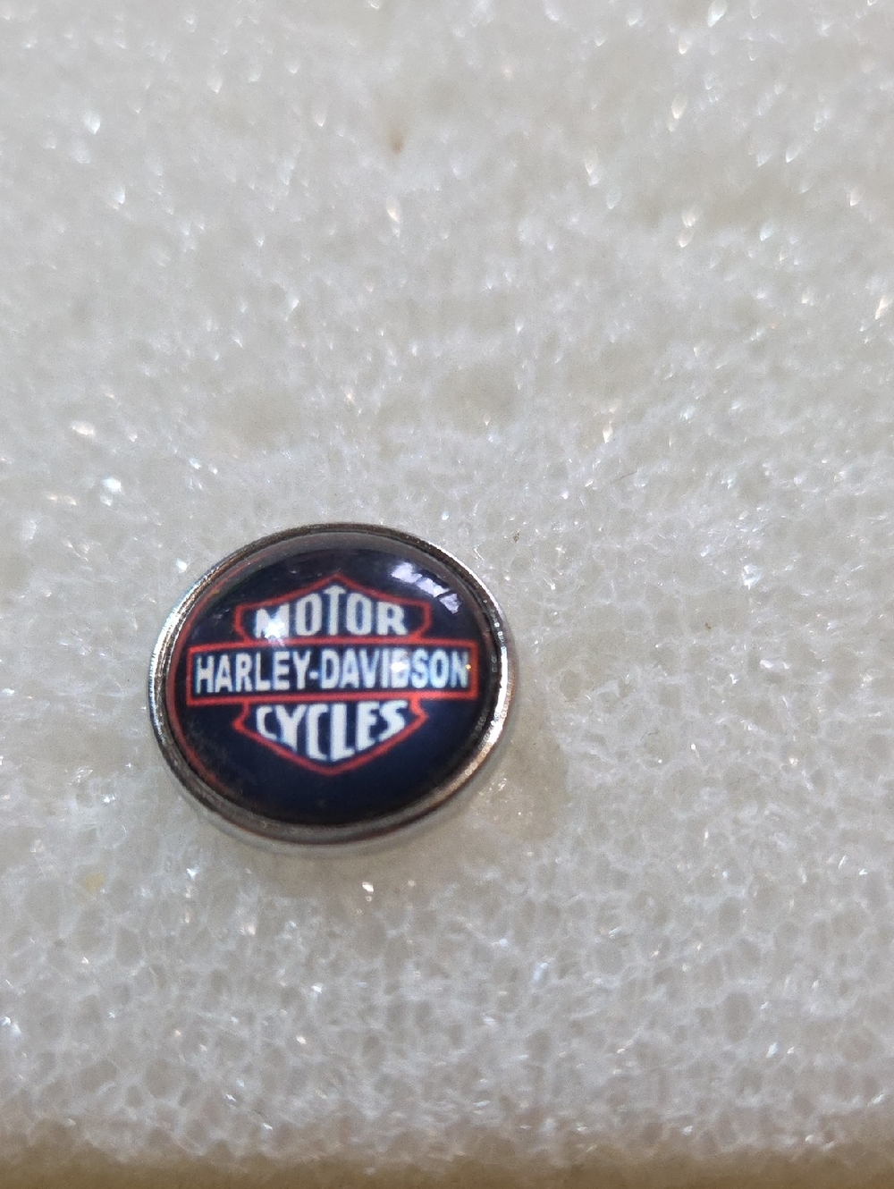 Harley-Davidson Black, Orange and White Round Ginger Snap 18mm